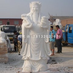 漢白玉文財(cái)神，神仙雕塑