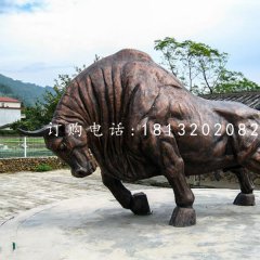 銅雕開荒牛，動物銅雕
