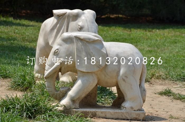公園小象石雕，動物石雕