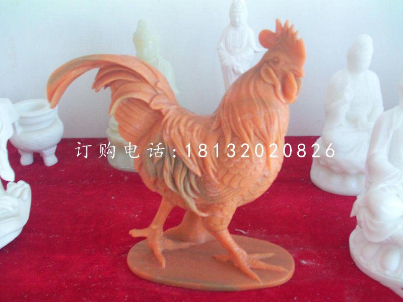 晚霞紅動(dòng)物石雕，公雞石雕