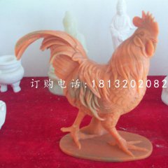 晚霞紅動物石雕，公雞石雕