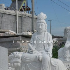 文殊菩薩石雕，漢白玉佛像
