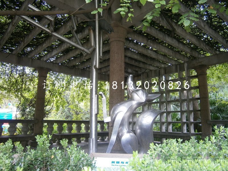 不銹鋼狐貍雕塑,動(dòng)物雕塑