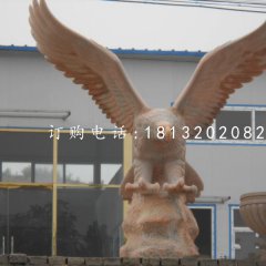 雄鷹石雕，晚霞紅老鷹石雕