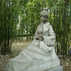 玉女吹簫石雕，公園古代人物石雕