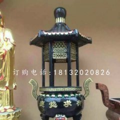 有求必應(yīng)香爐雕塑，寺廟銅香爐