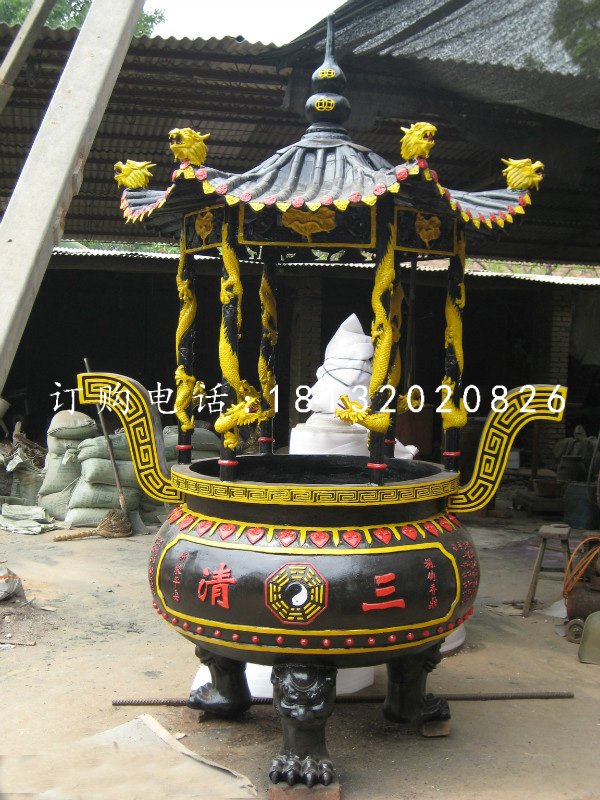 圓形香爐，鑄鐵香爐