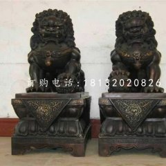 小型銅獅子，北京獅銅雕