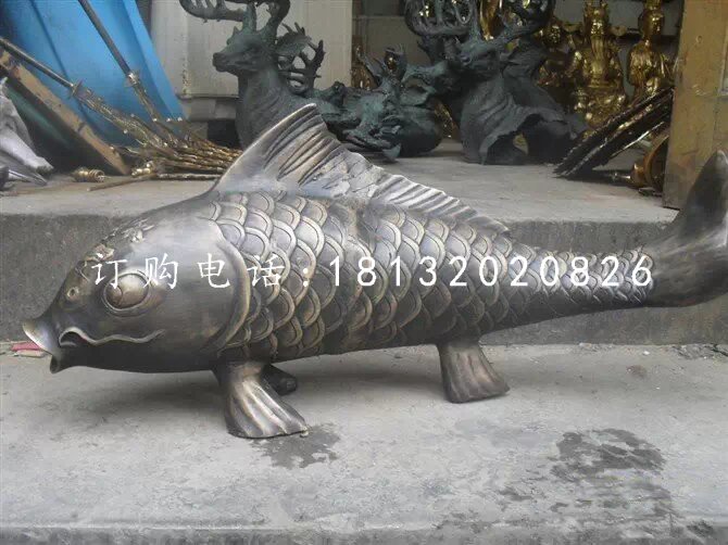 鯉魚銅雕，公園動(dòng)物銅雕