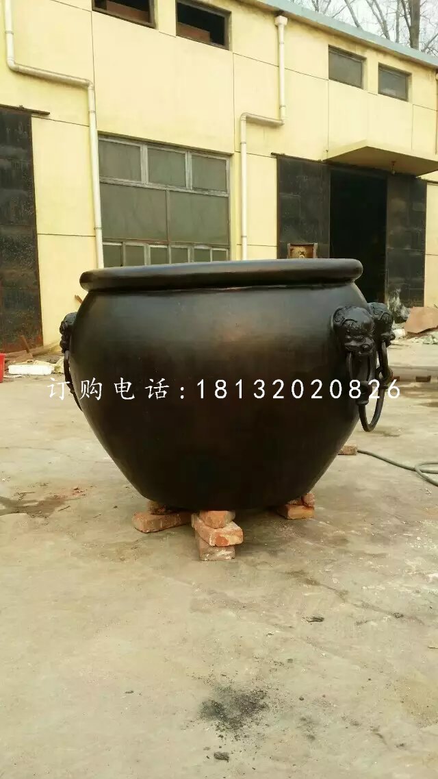 仿古銅水缸，圓形水缸