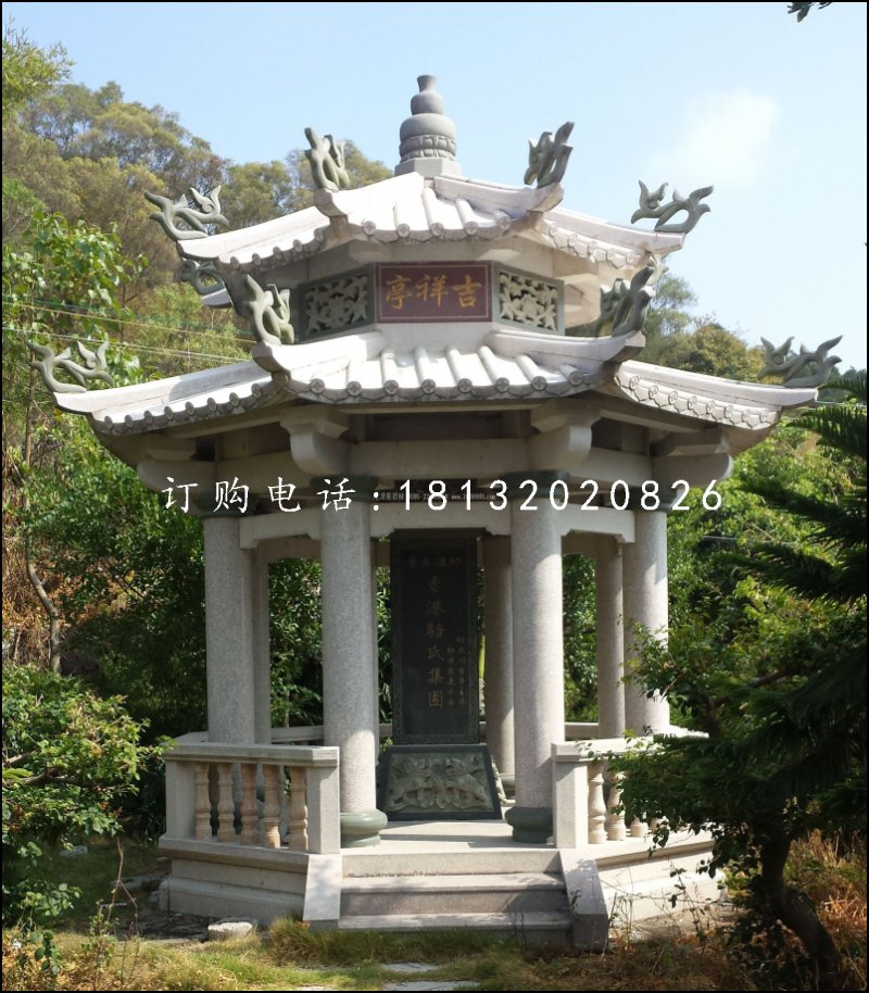 碑亭石雕，大理石涼亭