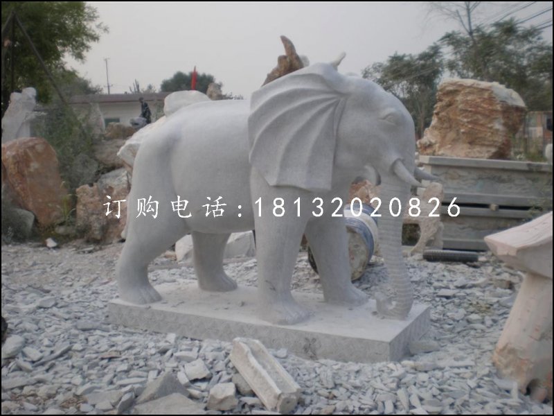 公園大象石雕，小象石雕