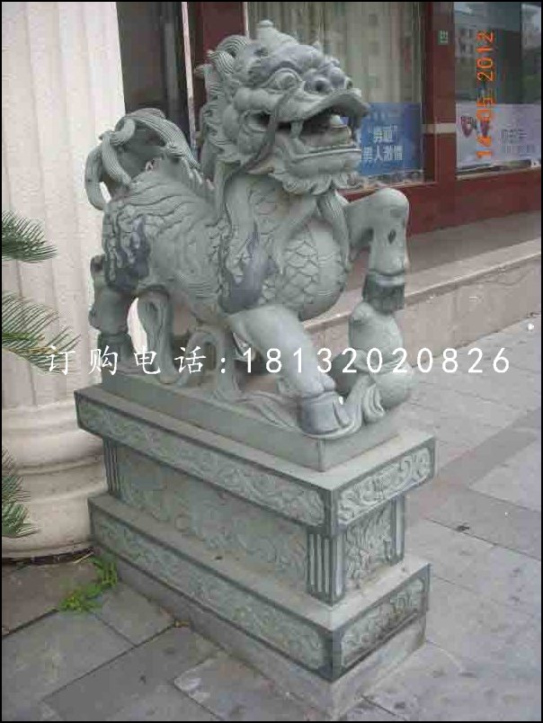 麒麟雕塑，青石動(dòng)物雕塑