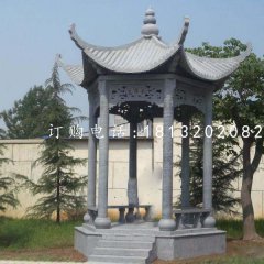 六角青石涼亭，公園景觀石雕