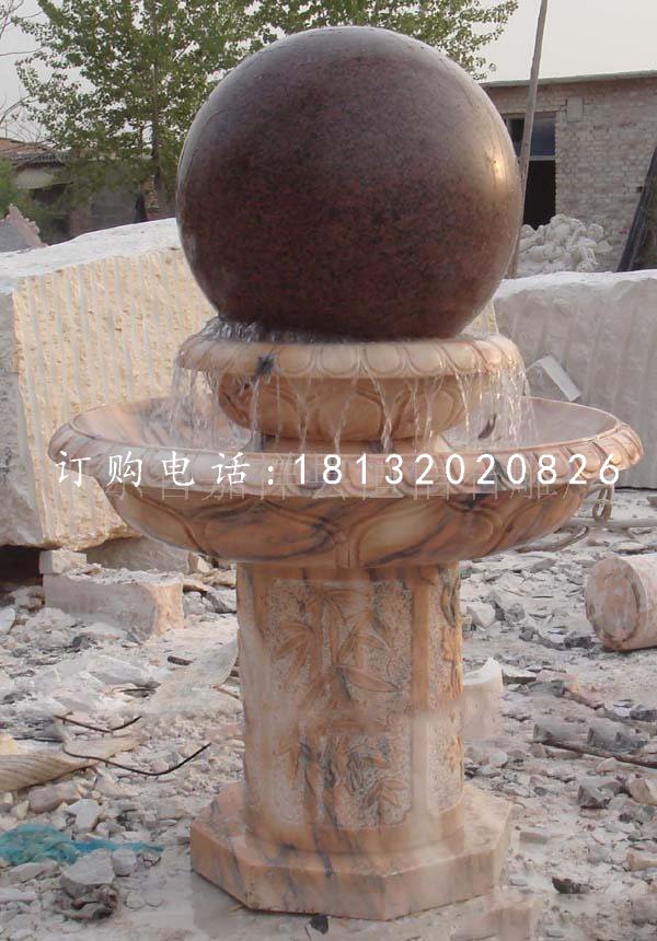 晚霞紅風(fēng)水球，景觀石雕