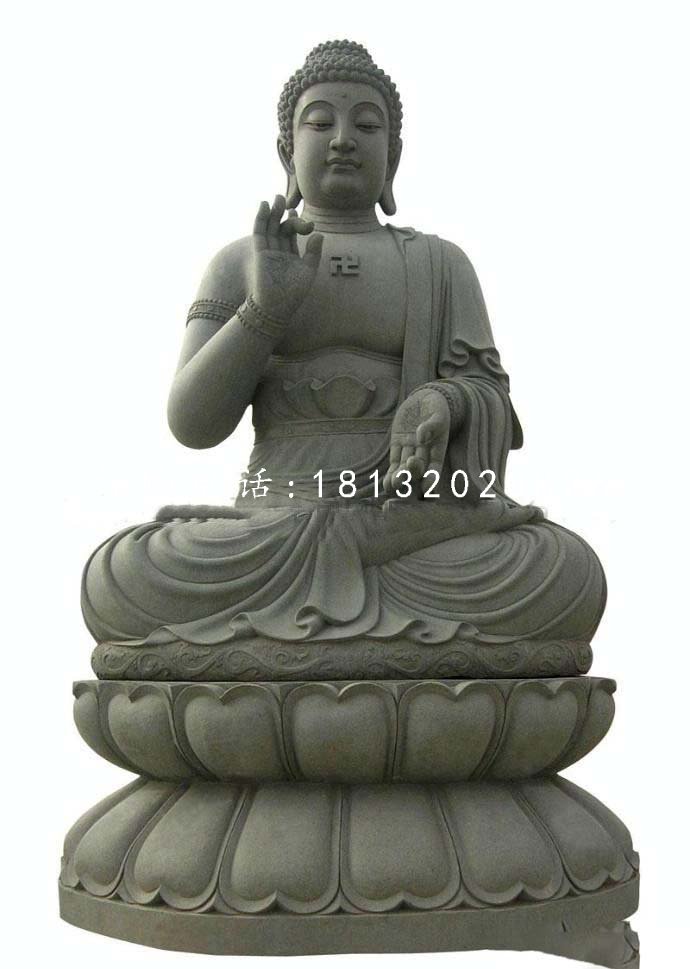 釋迦牟尼佛石雕,坐式青石佛像