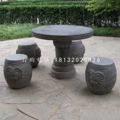 仿古圓桌圓凳，石桌椅
