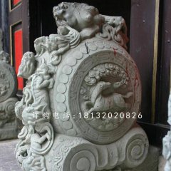青石抱鼓石雕塑，仿古門墩