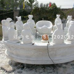 十二生肖噴泉石雕，漢白玉景觀石雕