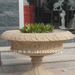 砂巖花盆雕塑，公園景觀石雕