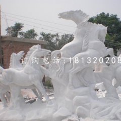 駿馬石雕，漢白玉動物石雕