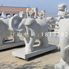 大象石雕，大理石動(dòng)物