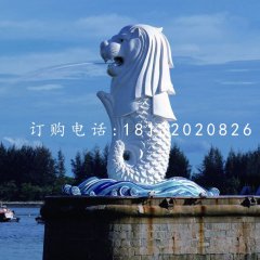 魚尾獅石雕，廣場(chǎng)景觀石雕