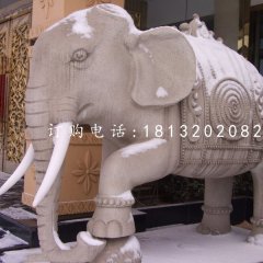 廣場(chǎng)大象石雕，動(dòng)物石雕