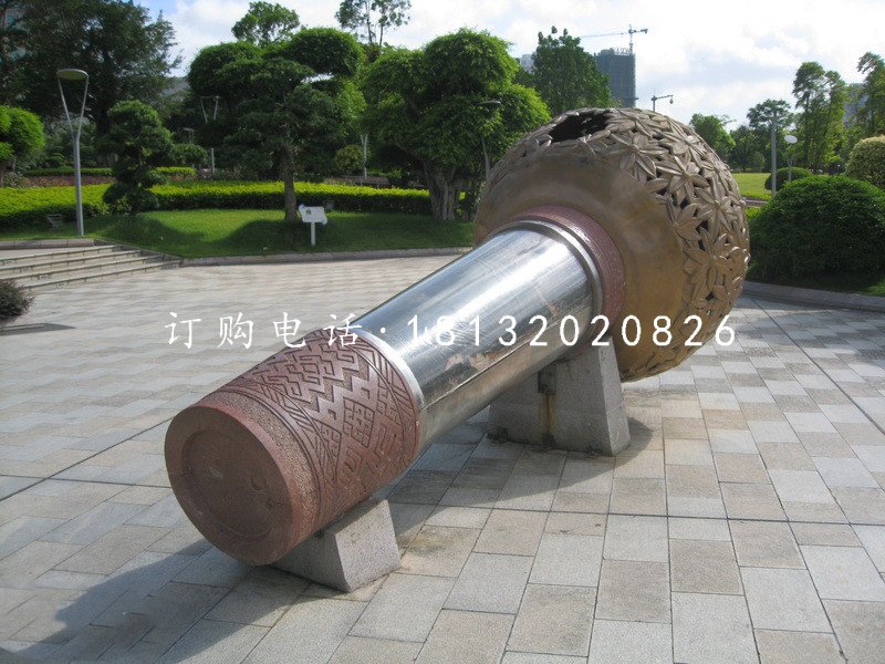 不銹鋼話筒雕塑，公園景觀雕塑