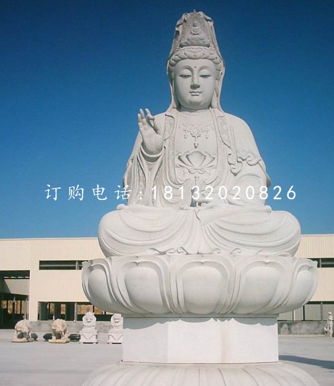 大型觀音坐像，大理石佛像