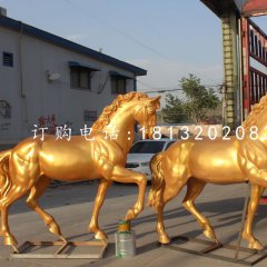 玻璃鋼仿銅馬，玻璃鋼動物雕塑