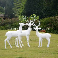 玻璃鋼樹葉鹿，玻璃鋼抽象動物雕塑