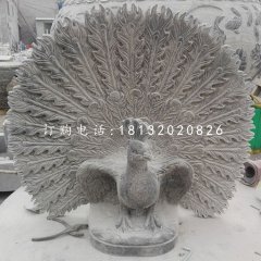 大理石孔雀開(kāi)屏，動(dòng)物石雕