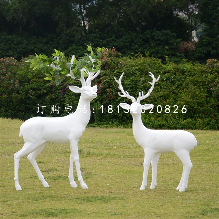 樹枝梅花鹿，玻璃鋼抽象動物雕塑