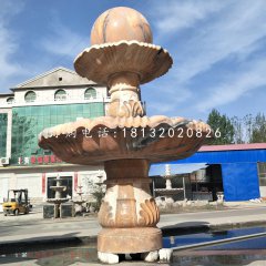 晚霞紅風(fēng)水球噴泉，雙層風(fēng)水球雕塑