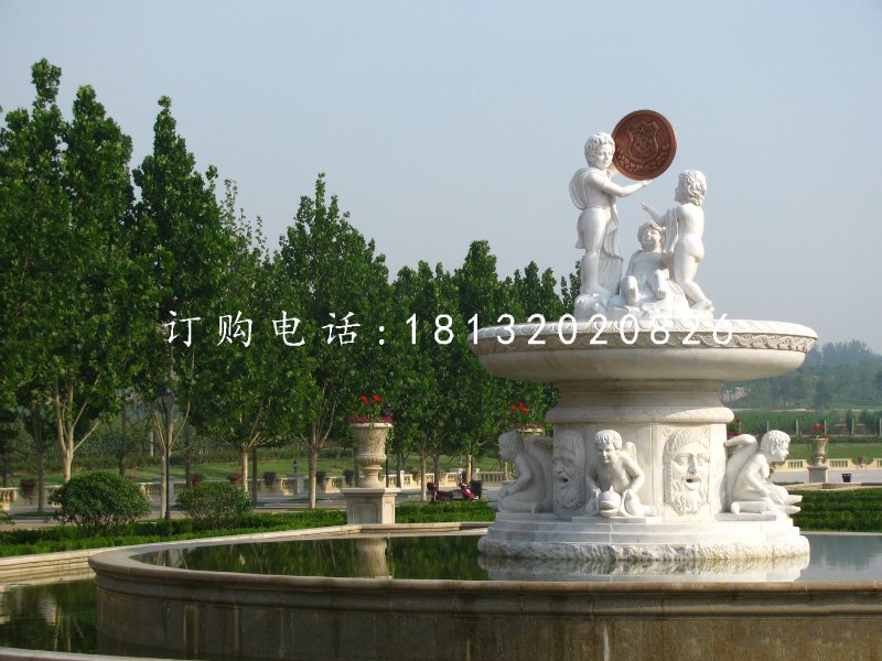 漢白玉噴泉，西方人物石噴泉