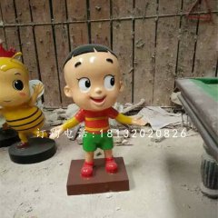 大頭兒子雕塑，玻璃鋼卡通人物