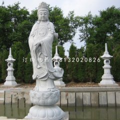漢白玉觀音菩薩，石雕佛像