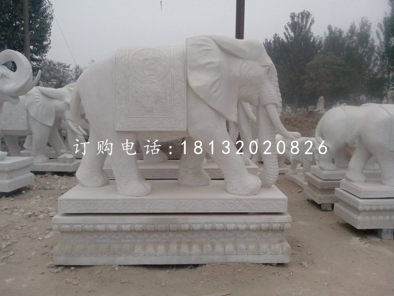 吉祥大象石雕，動物石雕