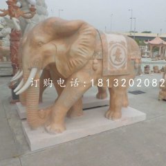 如意象石雕，晚霞紅動(dòng)物雕塑