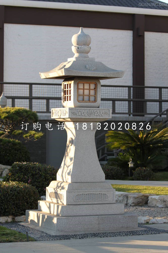 宮燈石雕，公園大理石燈雕塑