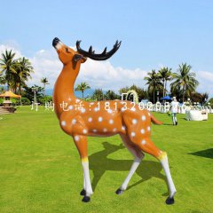 玻璃鋼仿真梅花鹿，玻璃鋼動(dòng)物雕塑