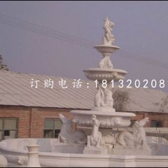 三層噴泉石雕，漢白玉歐式噴泉