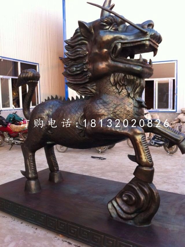 古代神獸銅雕，麒麟銅雕