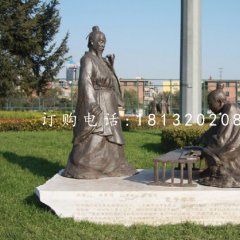 孔子學琴銅雕，校園景觀銅雕