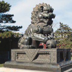 獅子戲球銅雕，北京獅銅雕