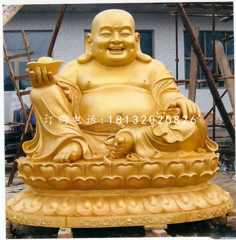 坐式彌勒佛，銅雕佛像