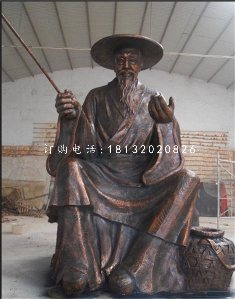 姜太公銅雕，古代人物銅雕