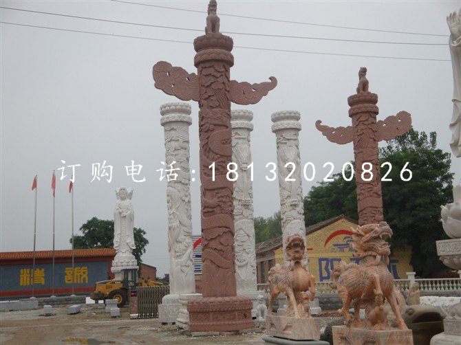 華表石雕，花崗巖柱子石雕