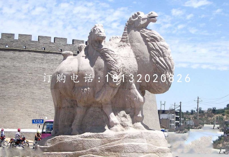 駱駝石雕，大理石動物雕塑